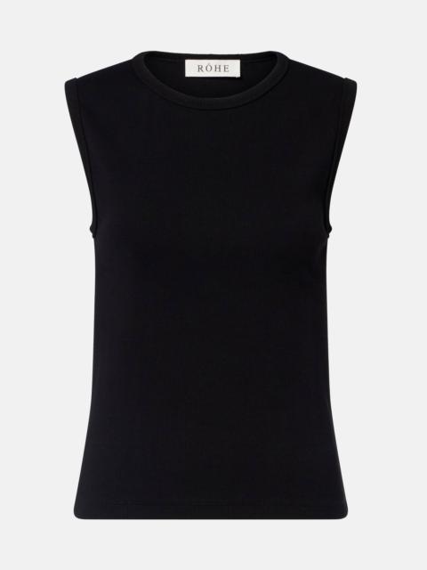 RÓHE Ribbed-knit cotton-blend tank top