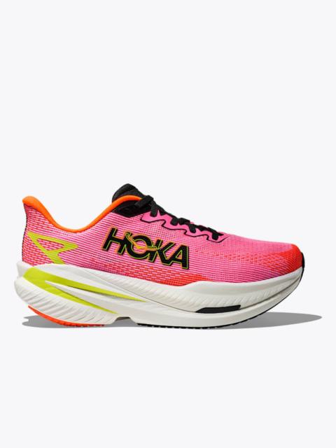 HOKA Women's Mach X 3 Shoes in Neon Rose/Neon Tangerine