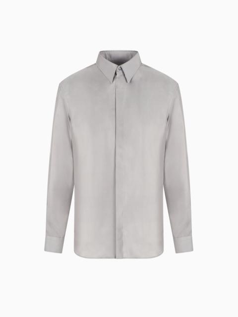 GIORGIO ARMANI Slim-fit, silk-twill shirt
