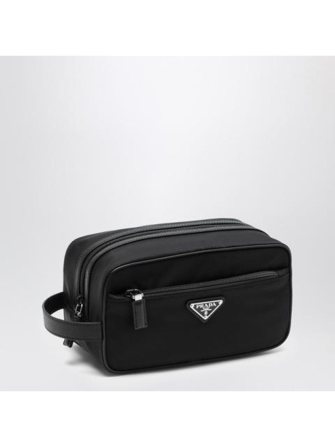Prada Black Re-Nylon And Leather Pouch Men