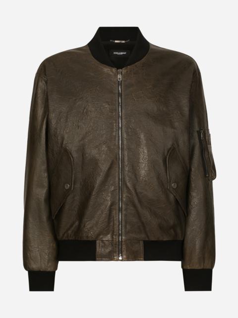 Dolce & Gabbana Lined leather bomber jacket