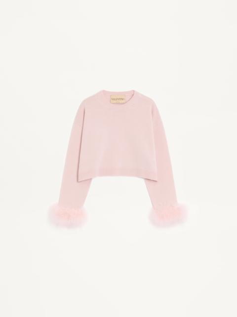 Valentino CASHMERE SWEATER WITH FEATHERS