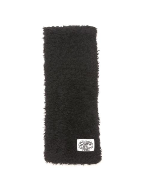 logo-tag faux-fur scarf