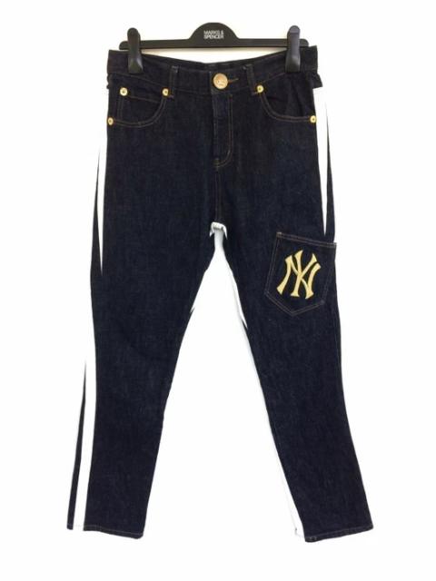 Other Designers MLB - New York Yankees Striped Design Hip Hop Style Denim Pant