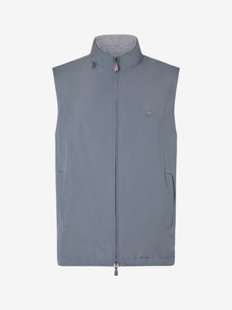 CORNELIANI Powder blue reversible technical fabric waistcoat