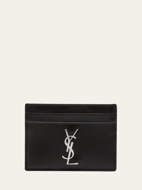 SAINT LAURENT Men's YSL Monogram Leather Card Case