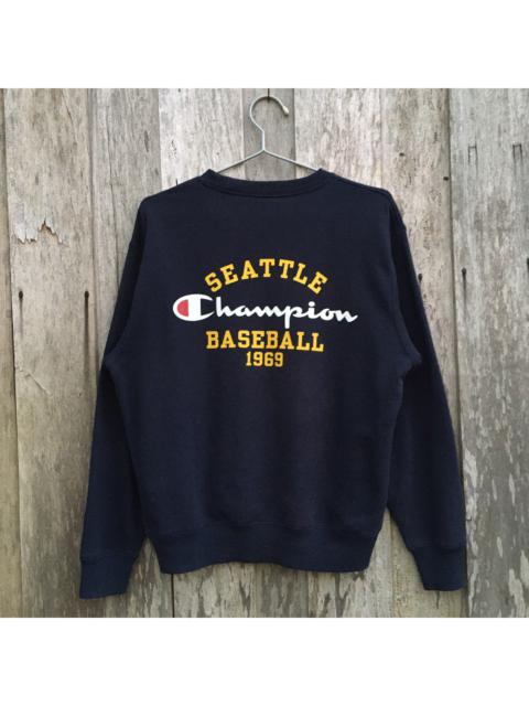 Other Designers Vintage - Vintage Champion Seattle Baseball 1969 Crewneck Sweatshirt