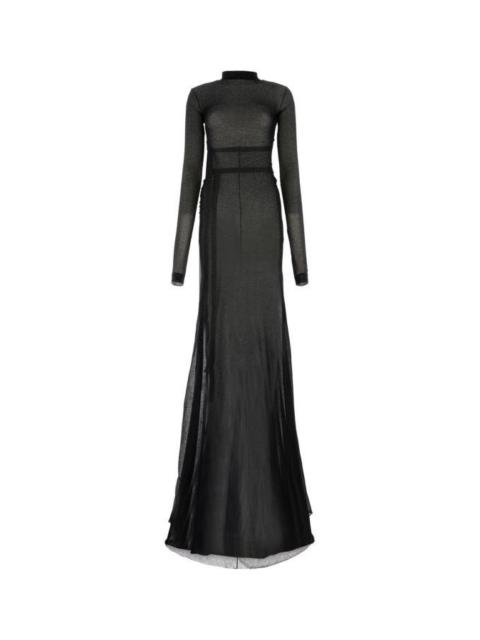 Ann Demeulemeester ANN DEMEULEMEESTER WOMAN Black Cotton Blend Long Dress