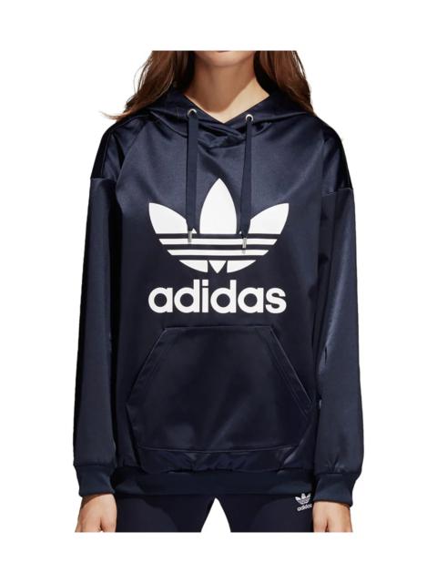 adidas Trefoil Satin Pullover Hoodie "Legend Ink / White"