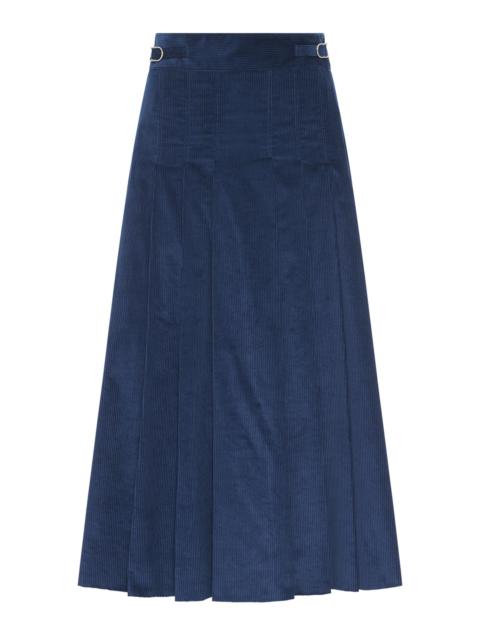 GABRIELA HEARST Wesley Cotton Maxi Skirt navy