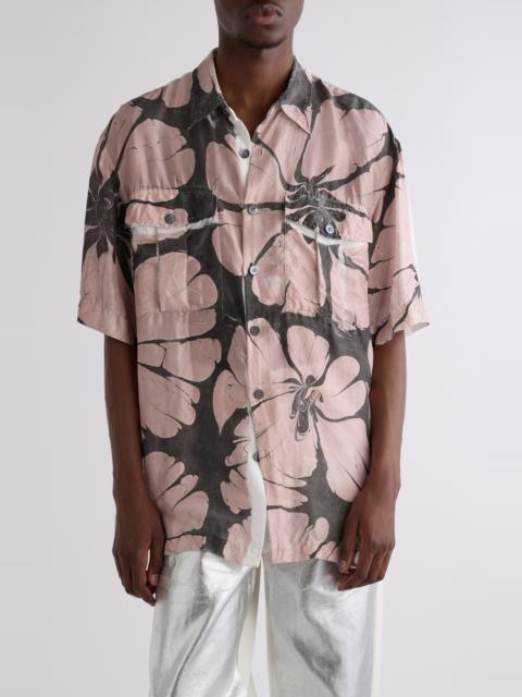 Dries Van Noten Dries Van Noten Cass Floral Silk Button-Up Shirt in Dessin A at Nordstrom