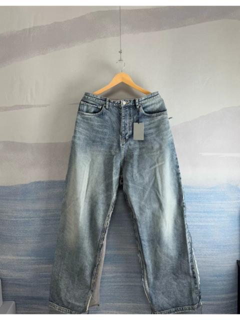BALENCIAGA Balenciaga Distressed Denim Patchwork Wide-Leg Trousers
