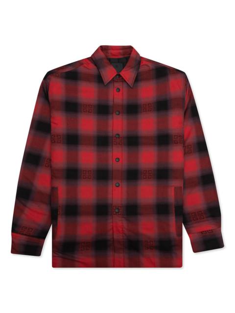 Givenchy GIVENCHY CLASSIC FIT ALL OVER PRINT L/S OVERSHIRT - BLACK/RED