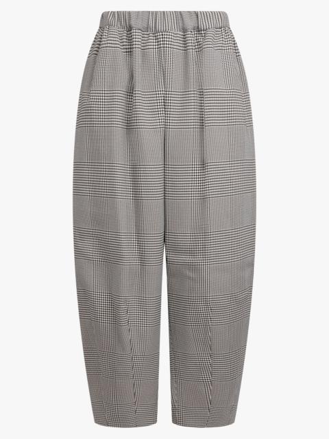 GLENCHECK PRINT TAPERED BALLOON PANT | GREY