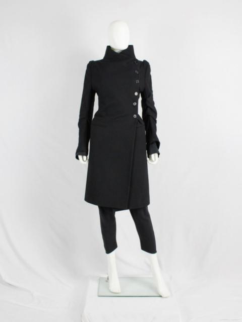 Ann Demeulemeester Archive FW09 Black Cashmere Coat 38