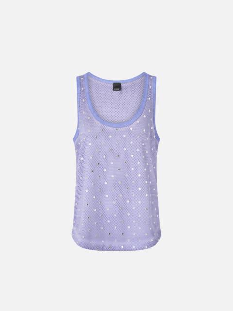 PINKO MESH VEST TOP WITH MIRROR DETAIL