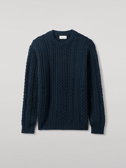 Johnstons of Elgin Aran Cable Green Cashmere Jumper