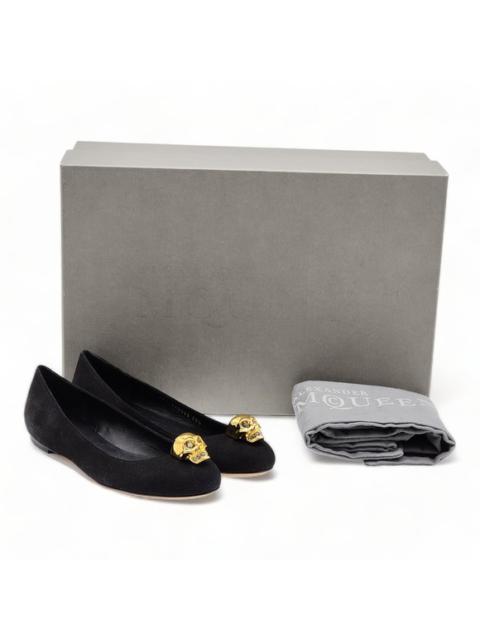 Alexander McQueen Alexander McQueen Classic Skull Leather Ballerinas Flats Shoes NIB Black 35.5