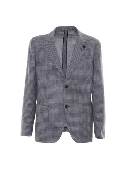 LARDINI micro-check single-breasted blazer