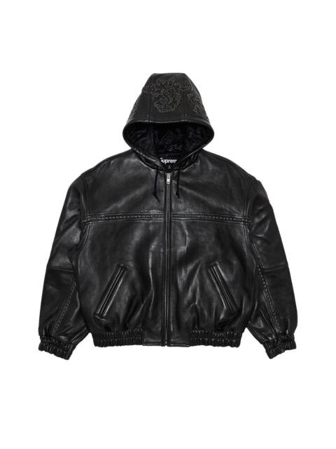 Supreme Supreme Studded Hooded Leather Jacket 'Black'
