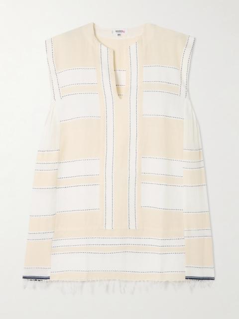 lemlem Elina Fringed Striped Cotton-blend Kaftan