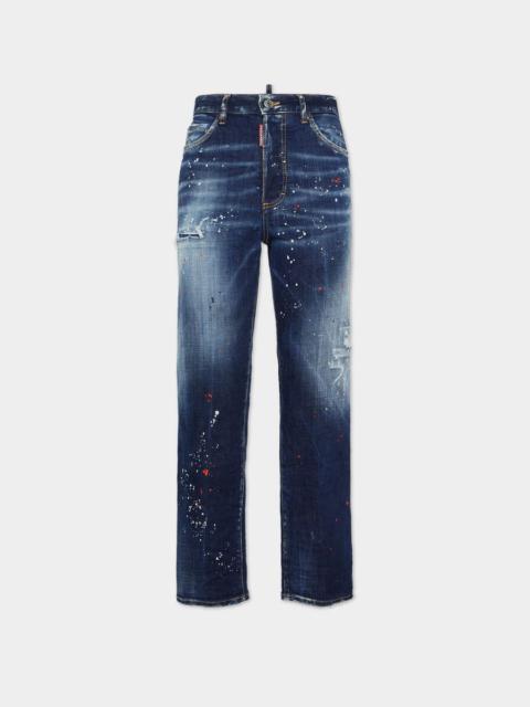 DSQUARED2 MEDIUM EASY RED SPOTS WASH BOSTON JEANS