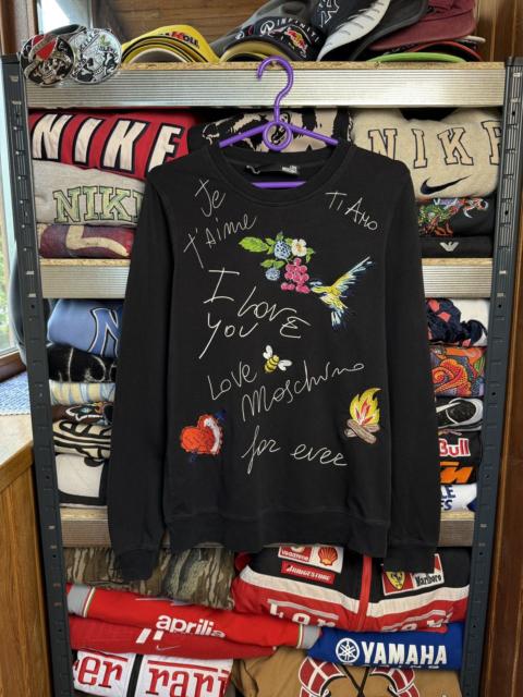 Other Designers Vintage - Love Moschino In Love We Trust Big Logo Long Sleeve Tee