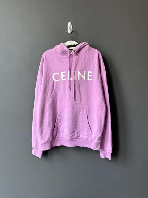 CELINE Celine purple logo letter print cotton hoodie