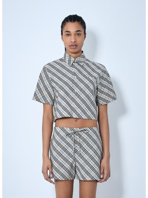 Burberry Women Crop Check Shirt