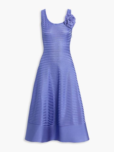 CAROLINA HERRERA Fluted jacquard-knit midi dress