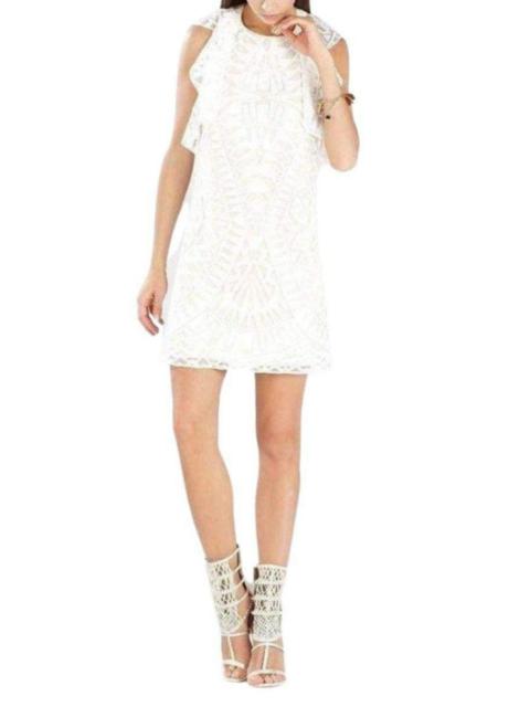 Other Designers Jenni Ruffle-Shoulder Racerback Dress
