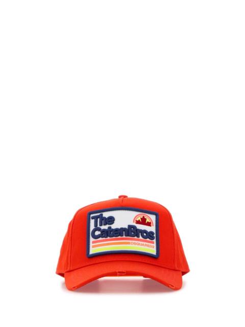 DSQUARED2 Dsquared Men Orange Gabardine Baseball Cap