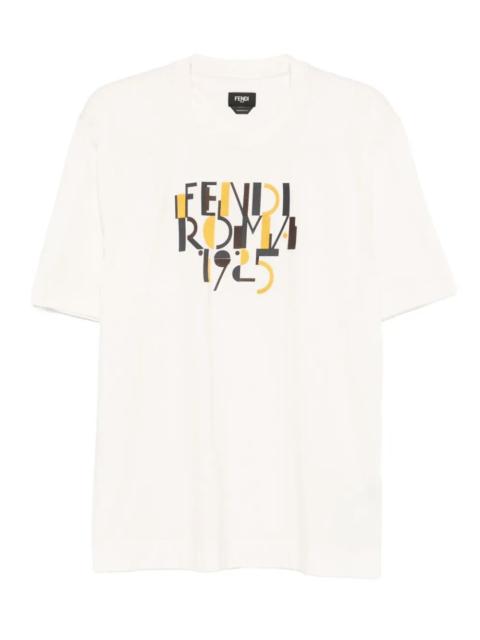 FENDI Fendi Men Fendi Roma 1925 Print Cotton T-Shirt