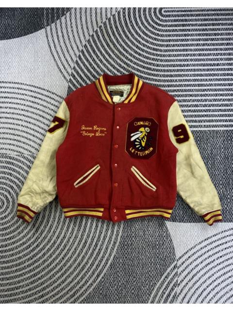 Other Designers Japanese Brand - Vtg House Of Blues Letterman Leather Sleeve Varsity Jacket