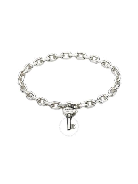 Gucci Trademark Sterling Silver Bracelet Size 17 - YBA796345001