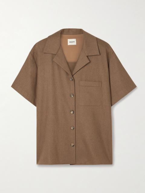 KHAITE Riordan wool shirt Light brown