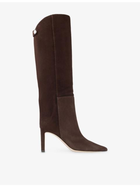 JIMMY CHOO Alizze KB 85 Knee-High Leather Boots