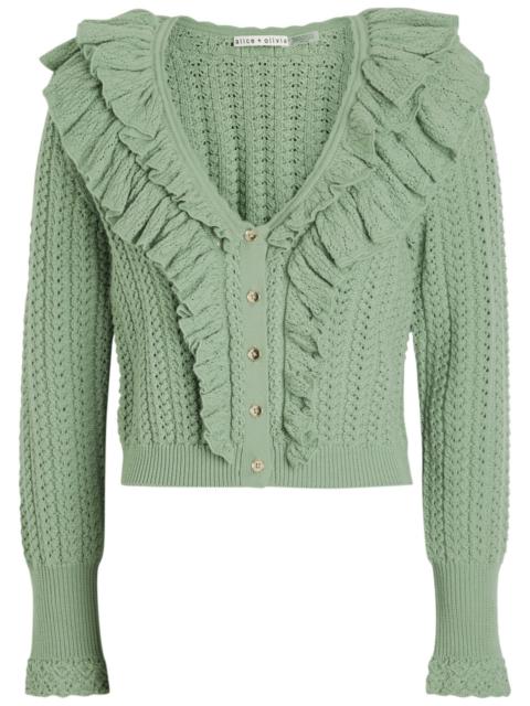 Alice + Olivia Alice + Olivia Eileen Ruffled Wool Cardigan