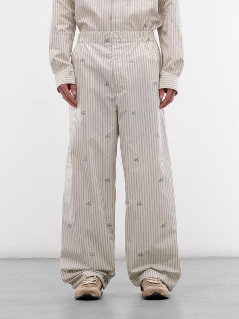 JACQUEMUS White Lamb & Stripe Pajama Pants