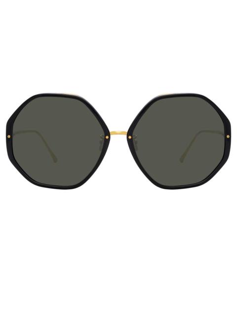 LINDA FARROW THE ALONA | OVERSIZED SUNGLASSES IN BLACK FRAME (C1)