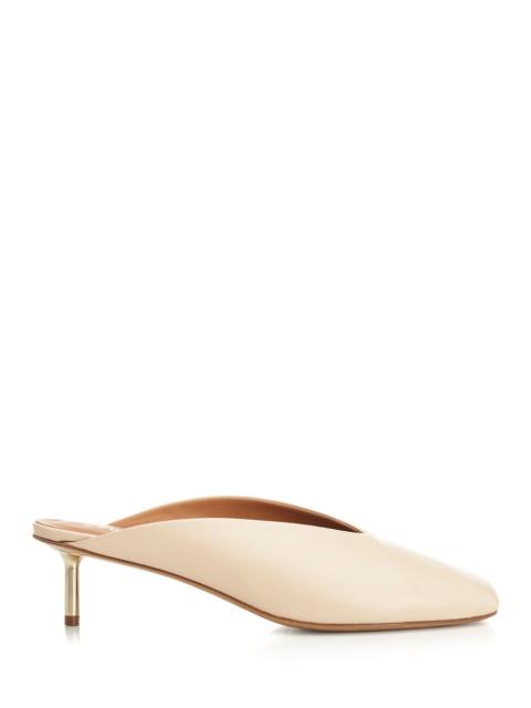 forte_forte Forte_Forte Women Laminated Leather Clog With Metal Heel