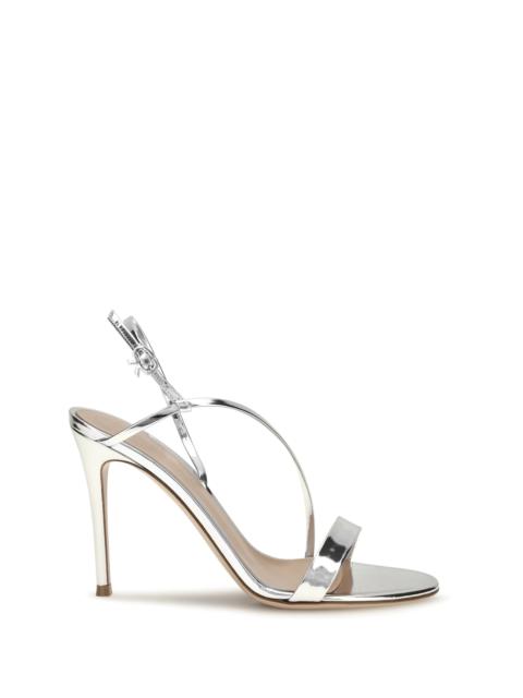 Gianvito Rossi Gianvito Rossi Manhattan Metallic Leather Sandals Silver