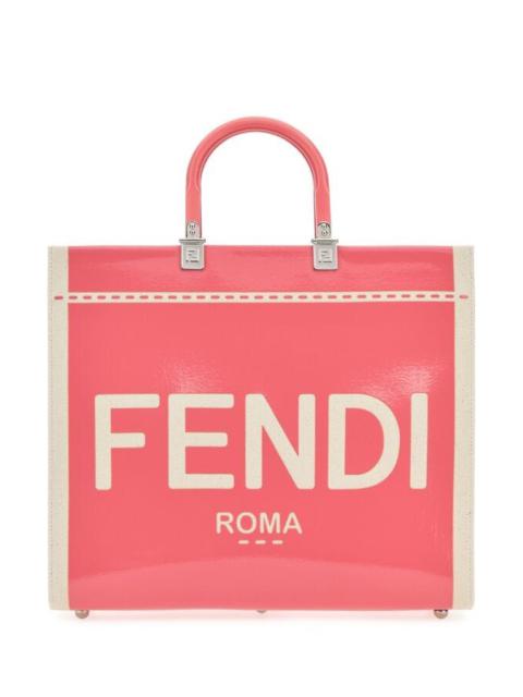 FENDI Fendi Woman Two-Tone Canvas Medium Sunshine Shopping Bag