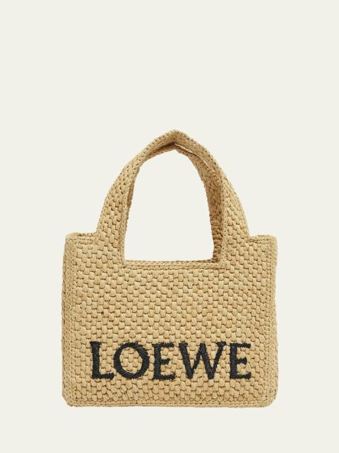 Loewe x Paula’s Ibiza Font Logo Mini Tote Bag in Raffia