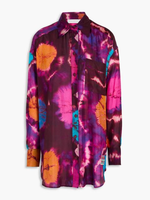 Zimmermann Tie-dyed silk-habotai shirt