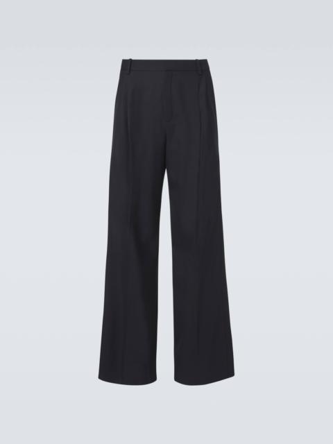 High-rise wool wide-leg pants