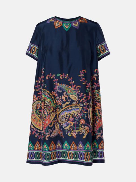 Etro Paisley silk habotai minidress