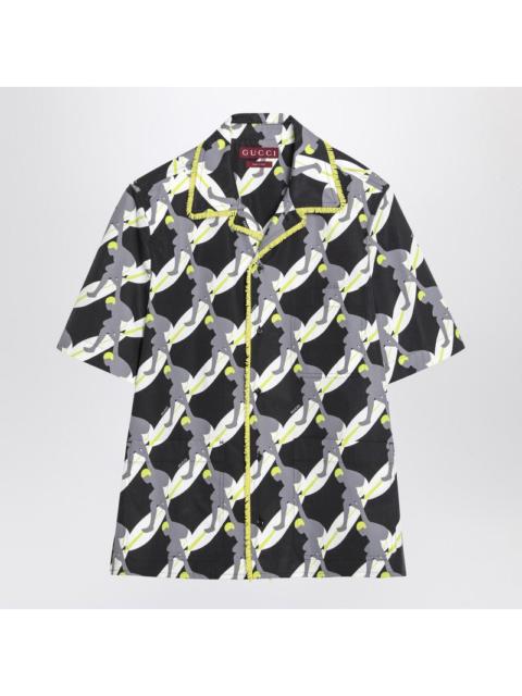 GUCCI Gucci Black/Grey/White Cotton Print Shirt Men