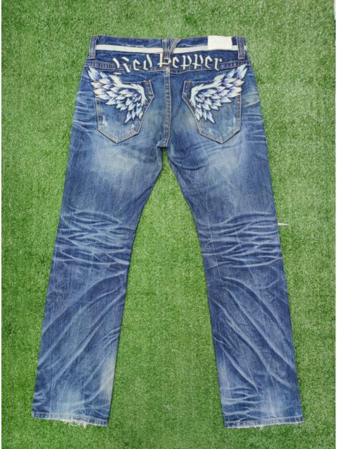 Other Designers Very Rare - SKULL DESIGN RED PEPPER APACHE WASHED DENIM (J348)