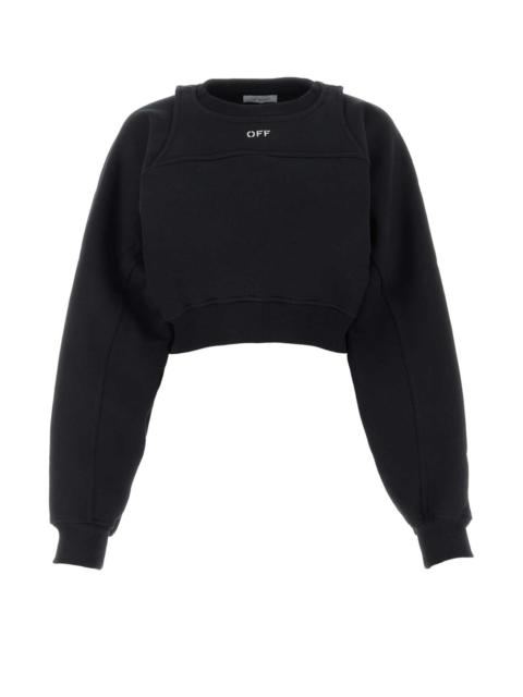 Off-White Off White Women Black Cotton Sweatshirt